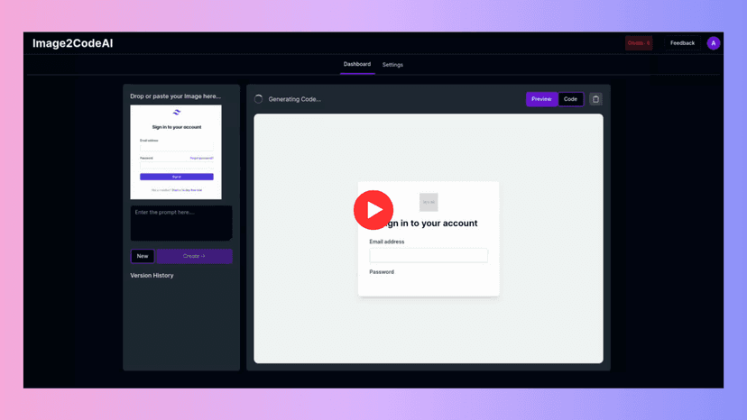 Convert Image to Code using AI - Image to HTML CSS Converter